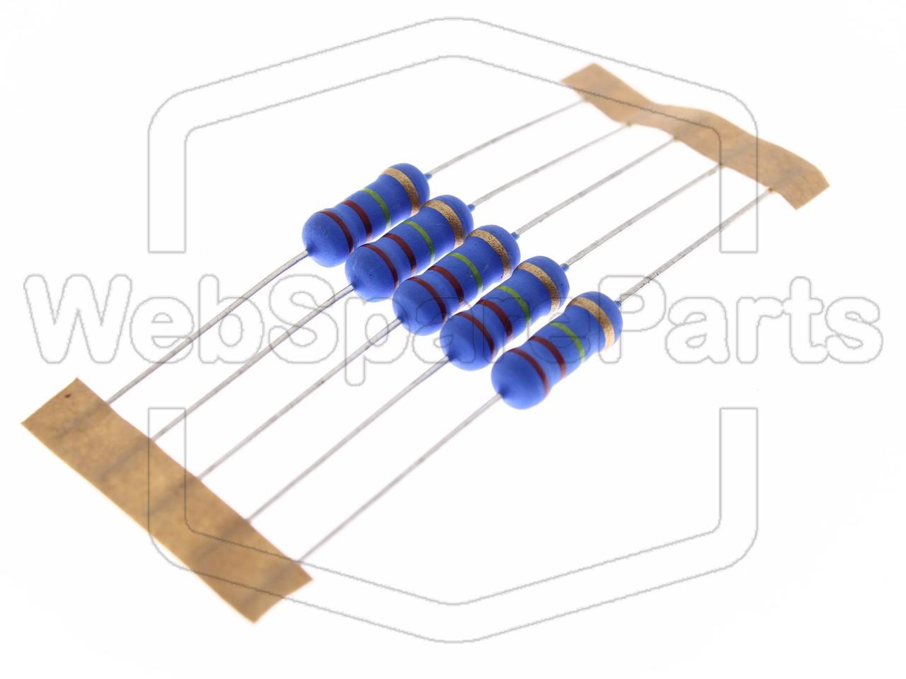 5x Metallic Film Resistance 220kR 2W ±5% Ø5x12