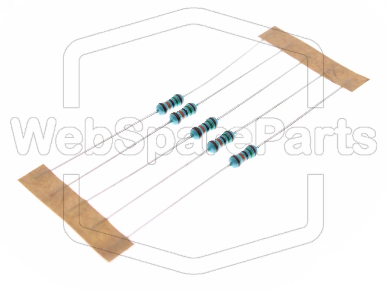 5x Metallic Film Resistance 150kR 0.6W ±1% Ø2.5x6.8