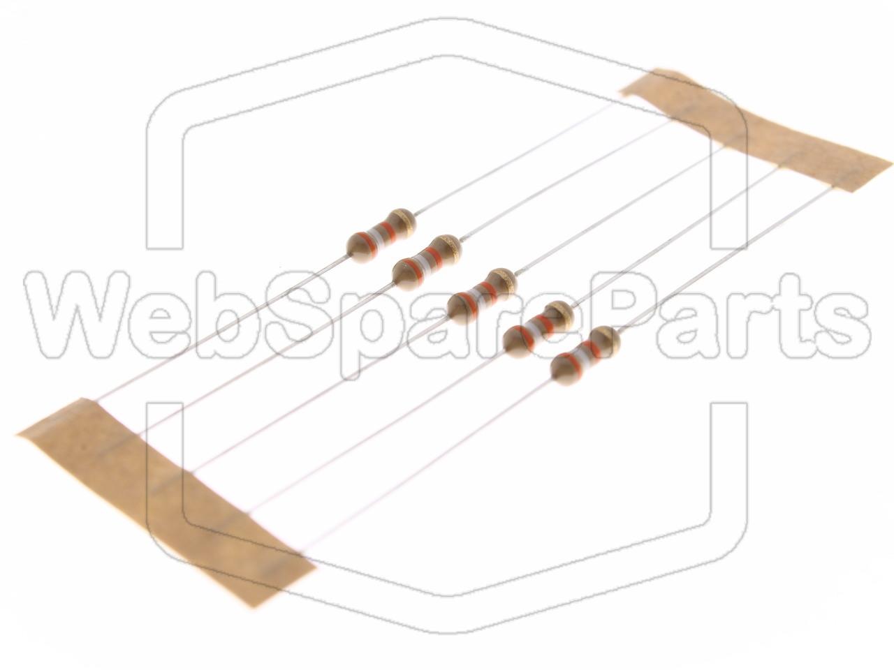 5x Carbon Film Resistance 39kR 0.25W ±5% Ø2.5x6.8