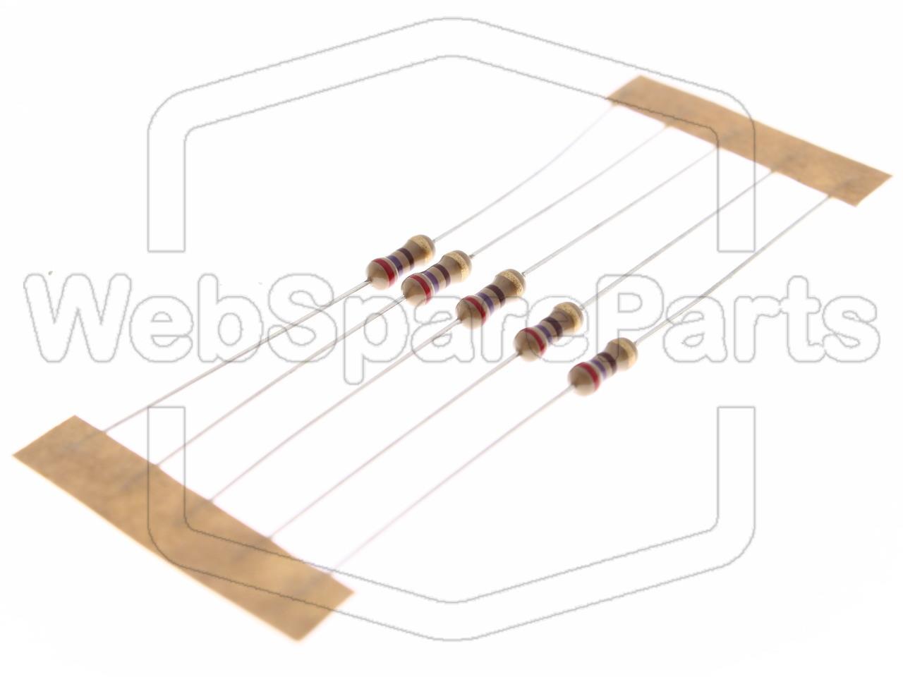 5x Carbon Film Resistance 270R 0.25W ±5% Ø2.5x6.8