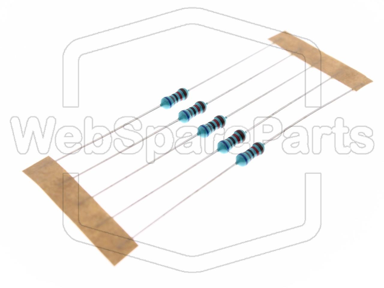 5x Metallic Film Resistance 68kR 0.6W ±1% Ø2.5x6.8