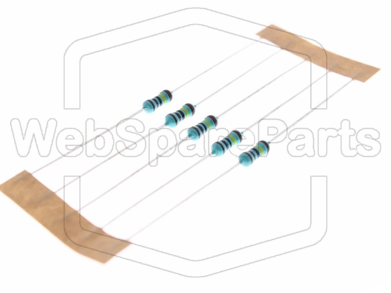 5x Metallic Film Resistance 1MR 0.6W ±1% Ø2.5x6.8