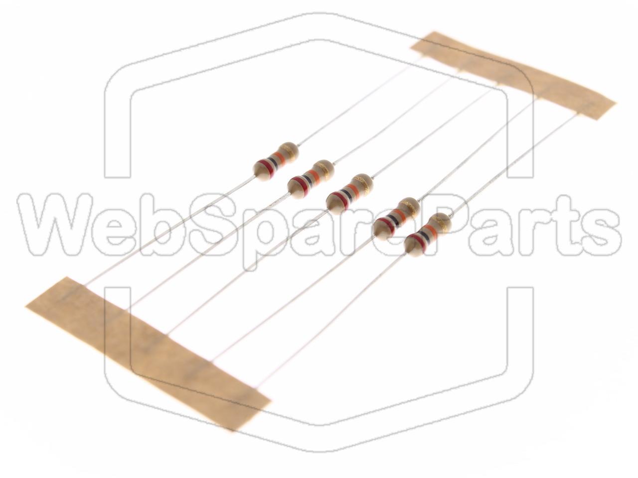5x Carbon Film Resistance 20kR 0.25W ±5% Ø2.5x6.8