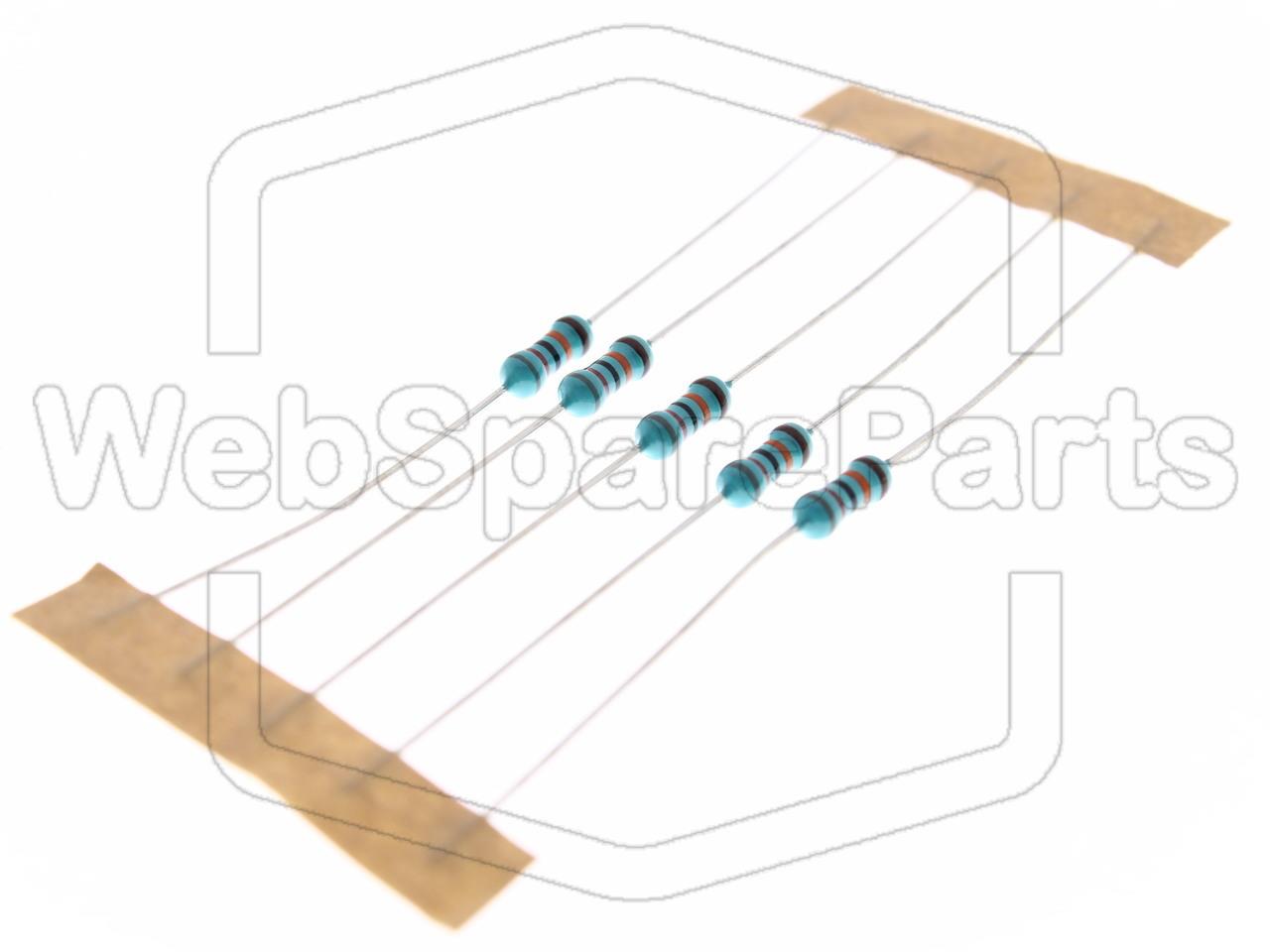 5x Metallic Film Resistance 820kR 0.6W ±1% Ø2.5x6.8