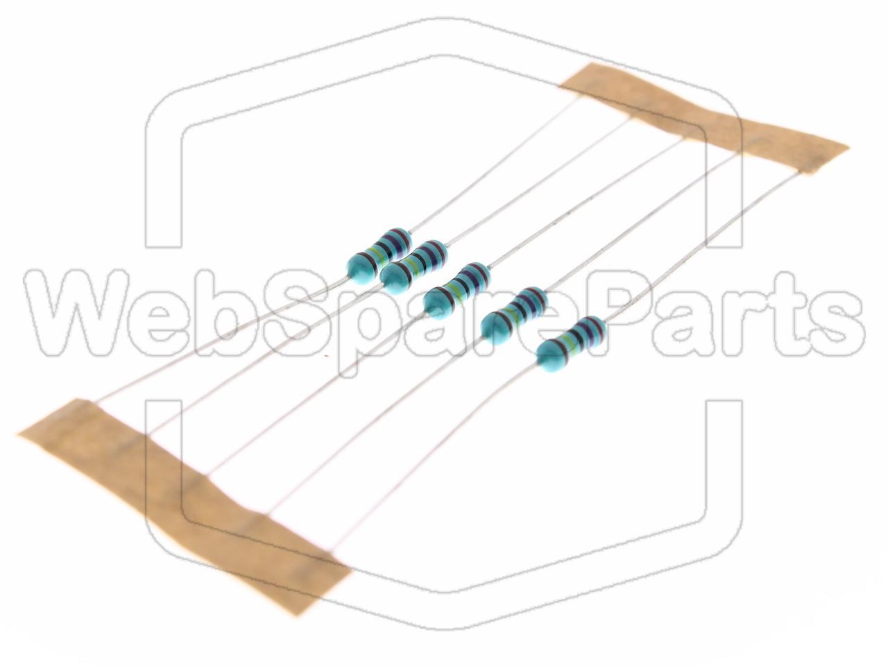 5x Metallic Film Resistance 2.7MR 0.6W ±1% Ø2.5x6.8
