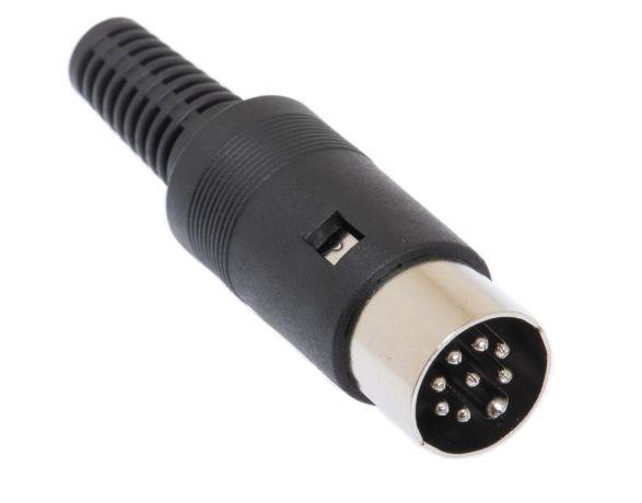 8-Pin DIN Male Plastic Plug for Cable
