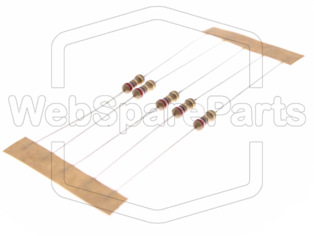 5x Carbon Film Resistance 2.7R 0.25W ±5% Ø2.5x6.8