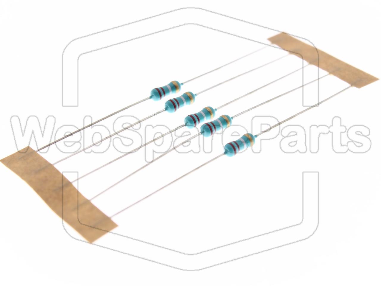 5x Metallic Film Resistance 0.22R 0.6W ±5% Ø2.5x6.8