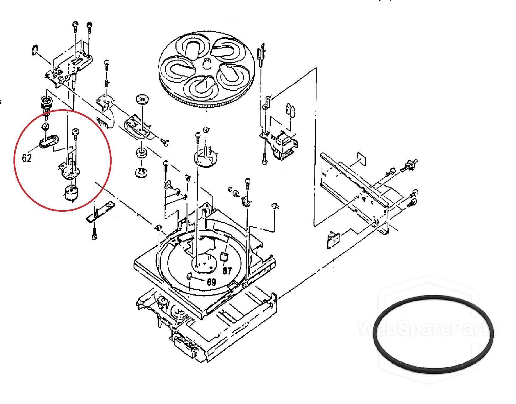 Sony CDP-C305M Disc Table Carousel Belt for CD Player