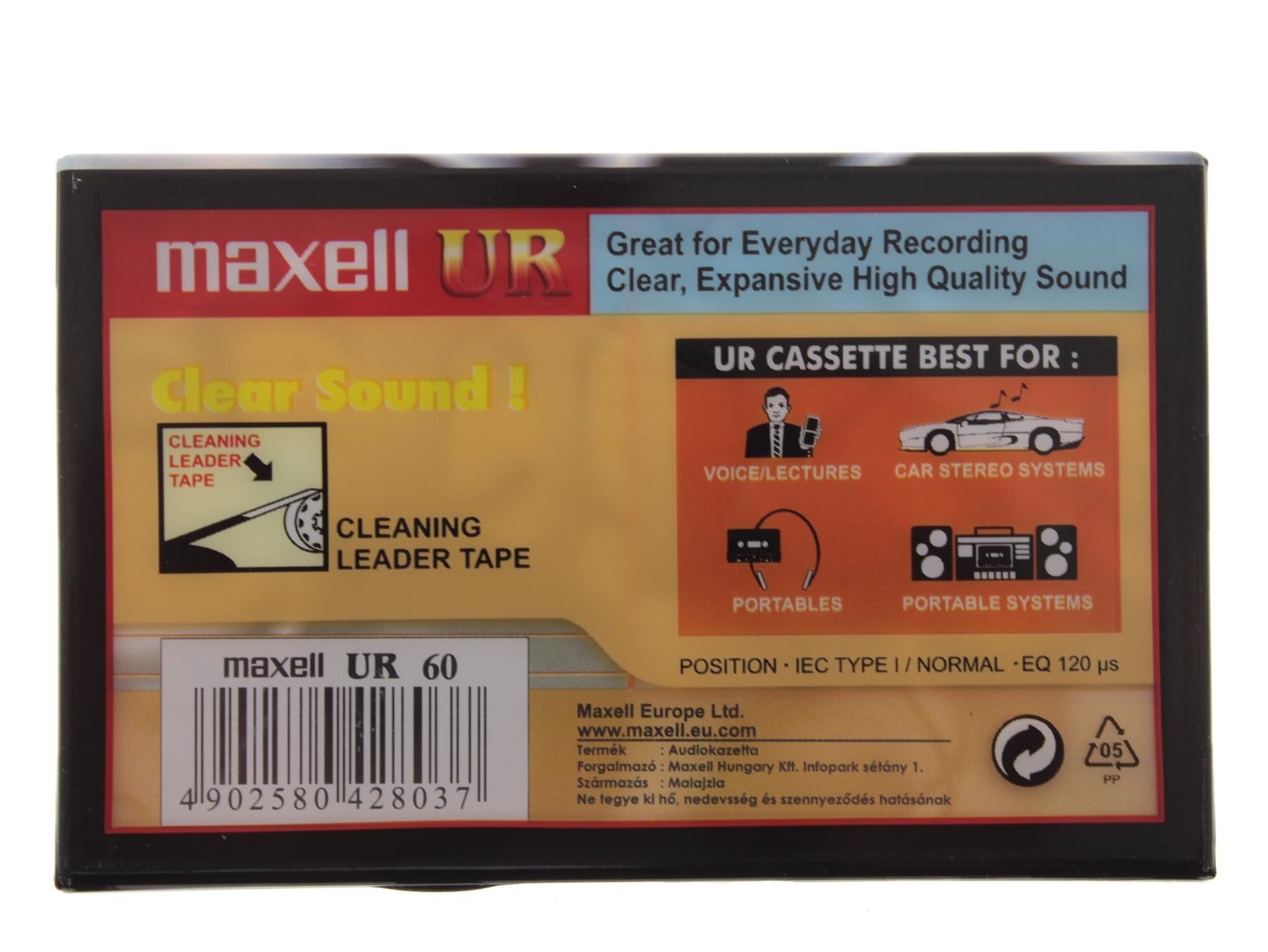 Blank Audio Media Recording Cassette Maxell UR60