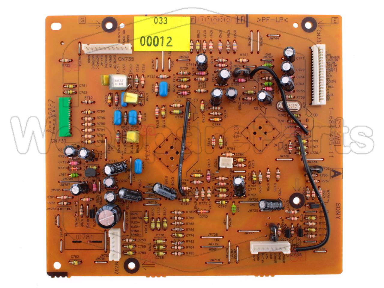 Sony CD Player PCB Assy PWB 1-684-495-11 for Vintage Audio Repair