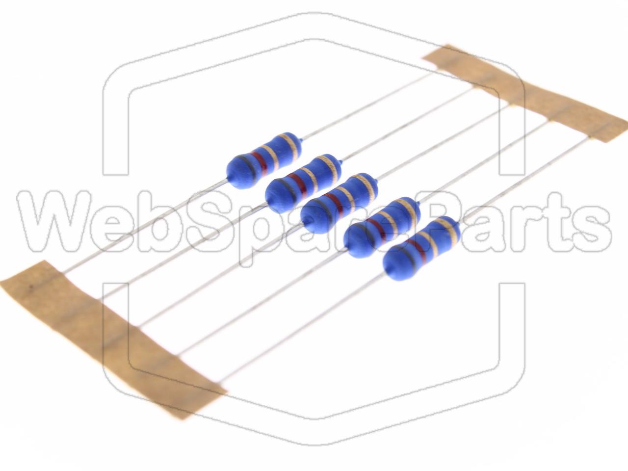 5x Metallic Film Resistance 8.2R 1W ±5% Ø4x10