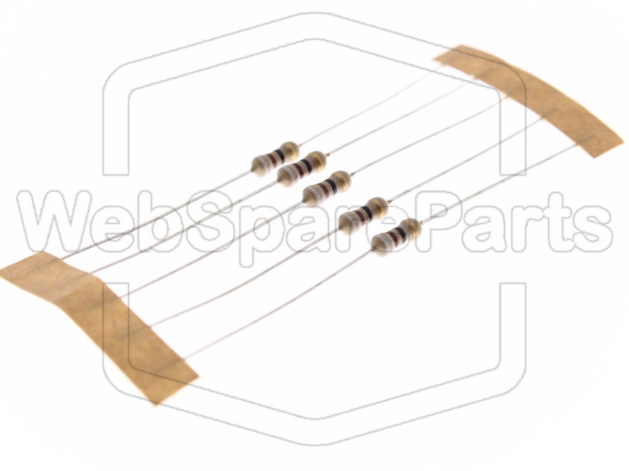 5x Carbon Film Resistance 91R 0.25W ±5% Ø2.5x6.8