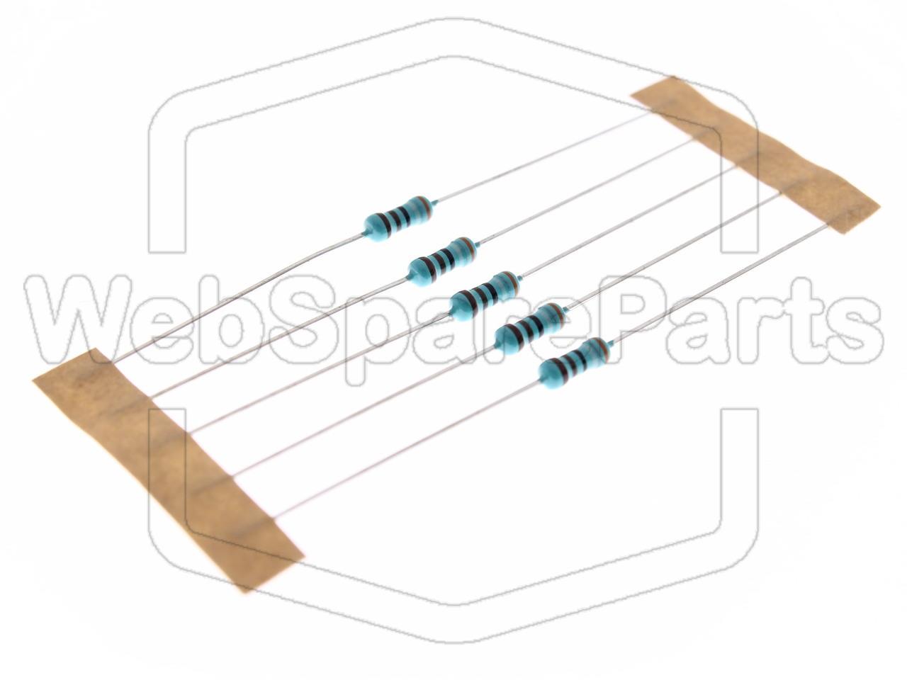 5x Metallic Film Resistance 3.9kR 0.6W ±1% Ø2.5x6.8