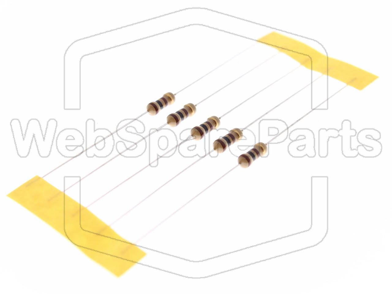 5x Carbon Film Resistance 100R 0.25W ±5% Ø2.3x6
