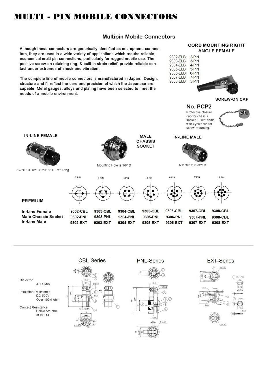 7-Pin Microphone Female Plug for Cable
