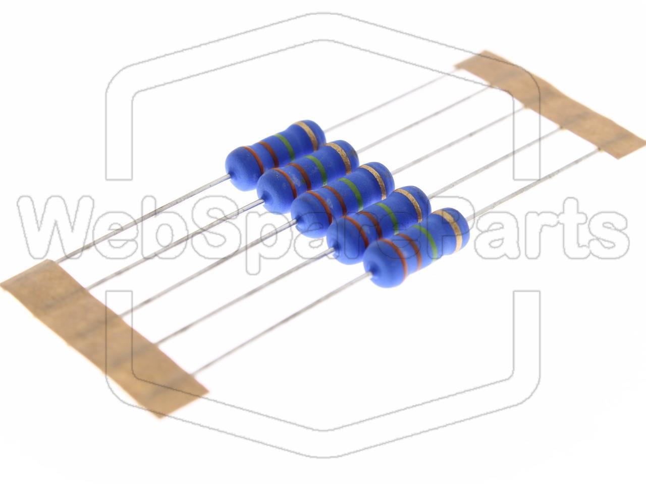 5x Metallic Film Resistance 330kR 2W ±5% Ø5x12