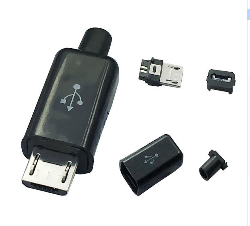 Micro USB Type B Male Plug for Cable Soldering