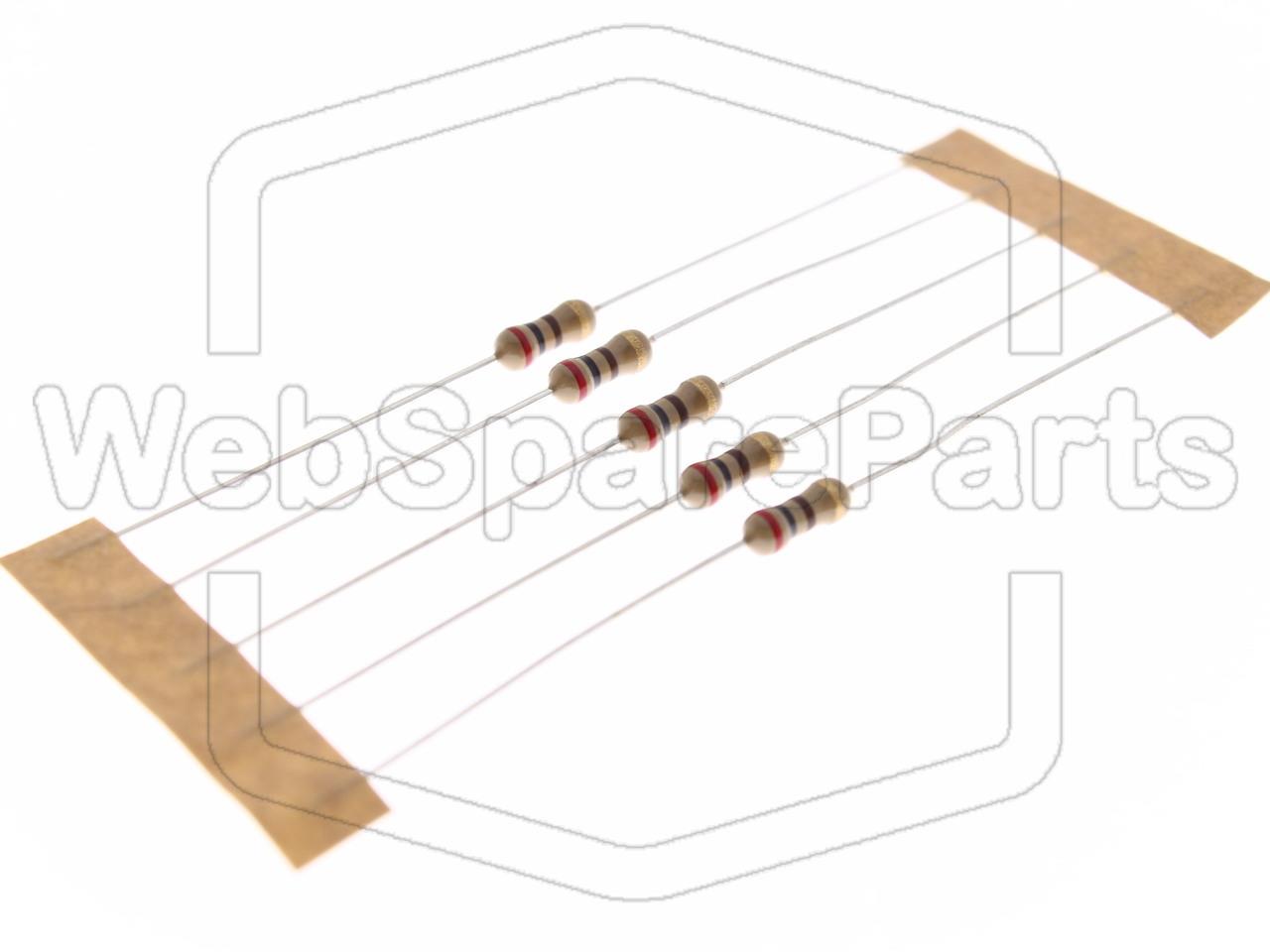 5x Carbon Film Resistance 200R 0.25W ±1% Ø2.5x6.8