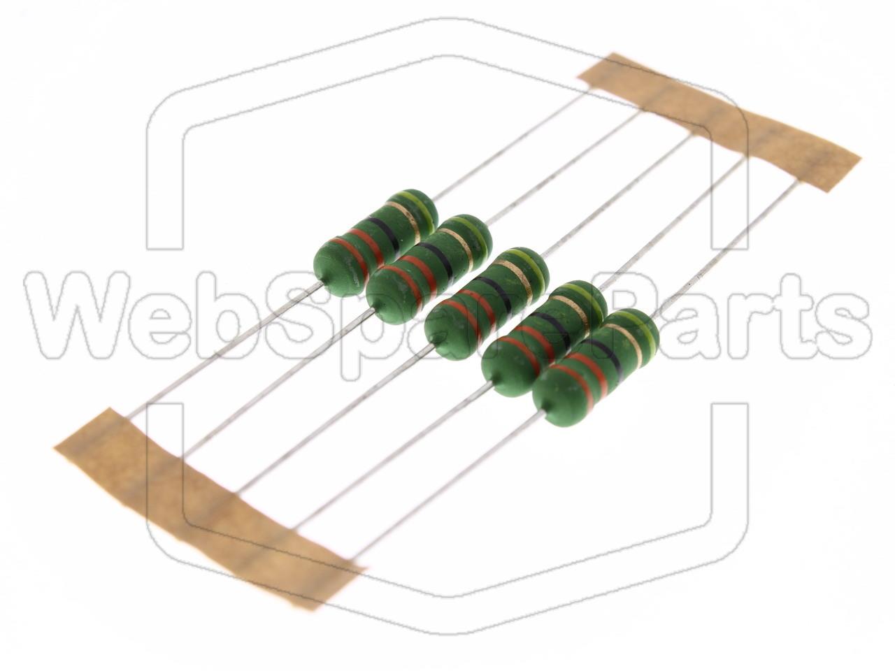 5x Coiled Wire Resistance 33R 1W ±5% Ø5x12