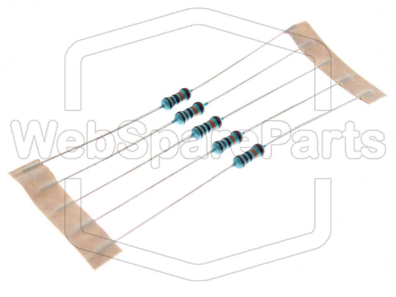 5x Metallic Film Resistance 100kR 0.6W ±1% Ø2.5x6.8