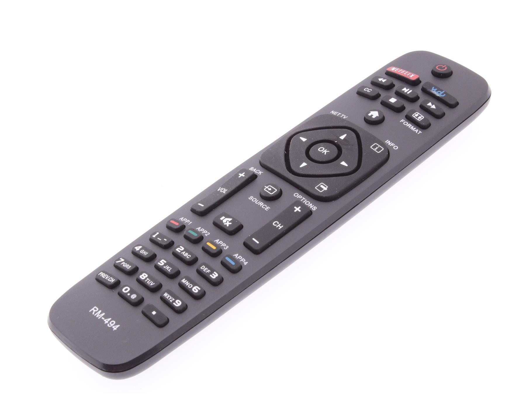 Replacement TV Remote Control for Philips RM-494 NETFLIX