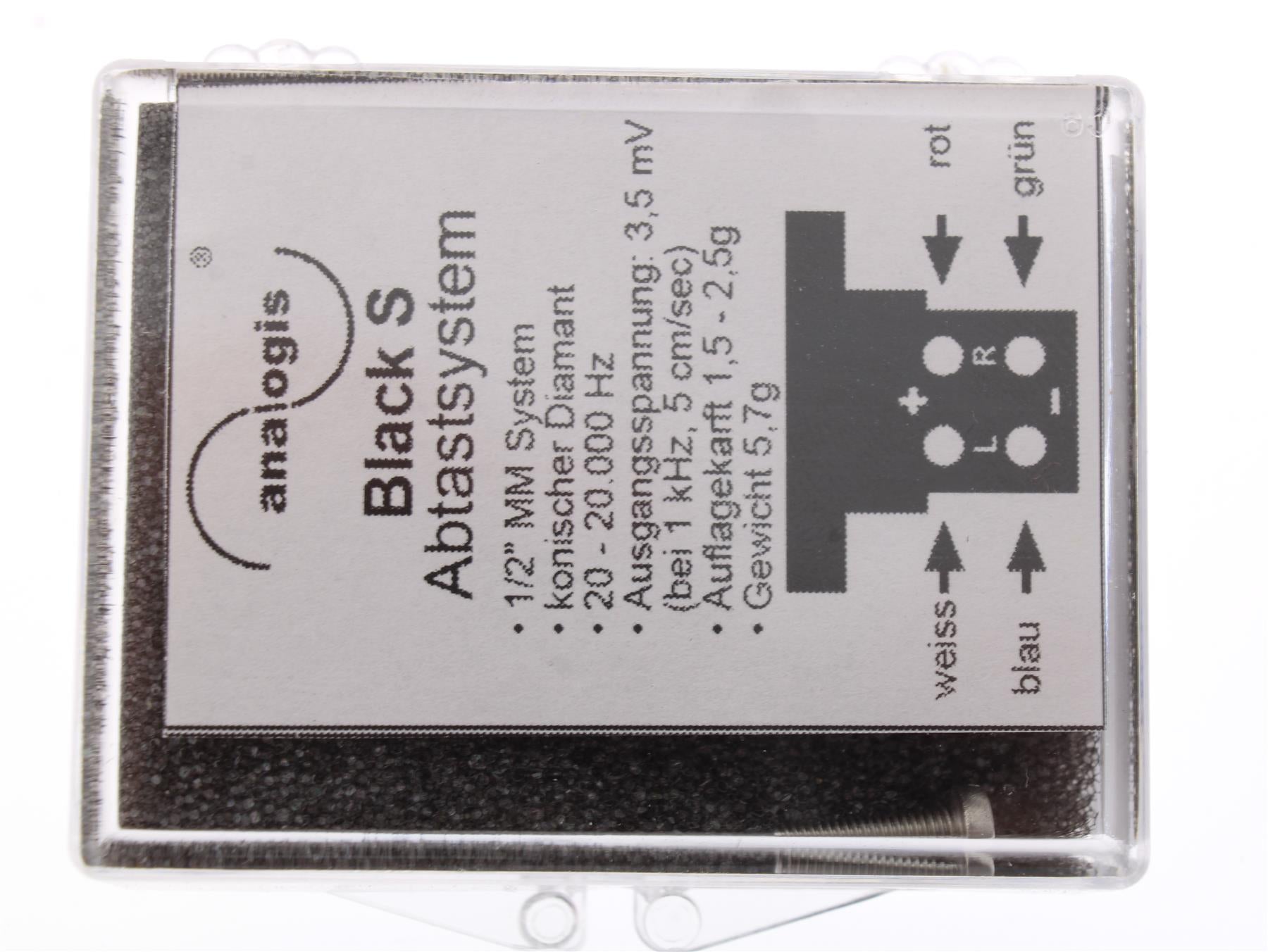 analogis Black S Moving Magnet Cartridge 1/2" – Conical Diamond Stylus, 3.5 mV Output