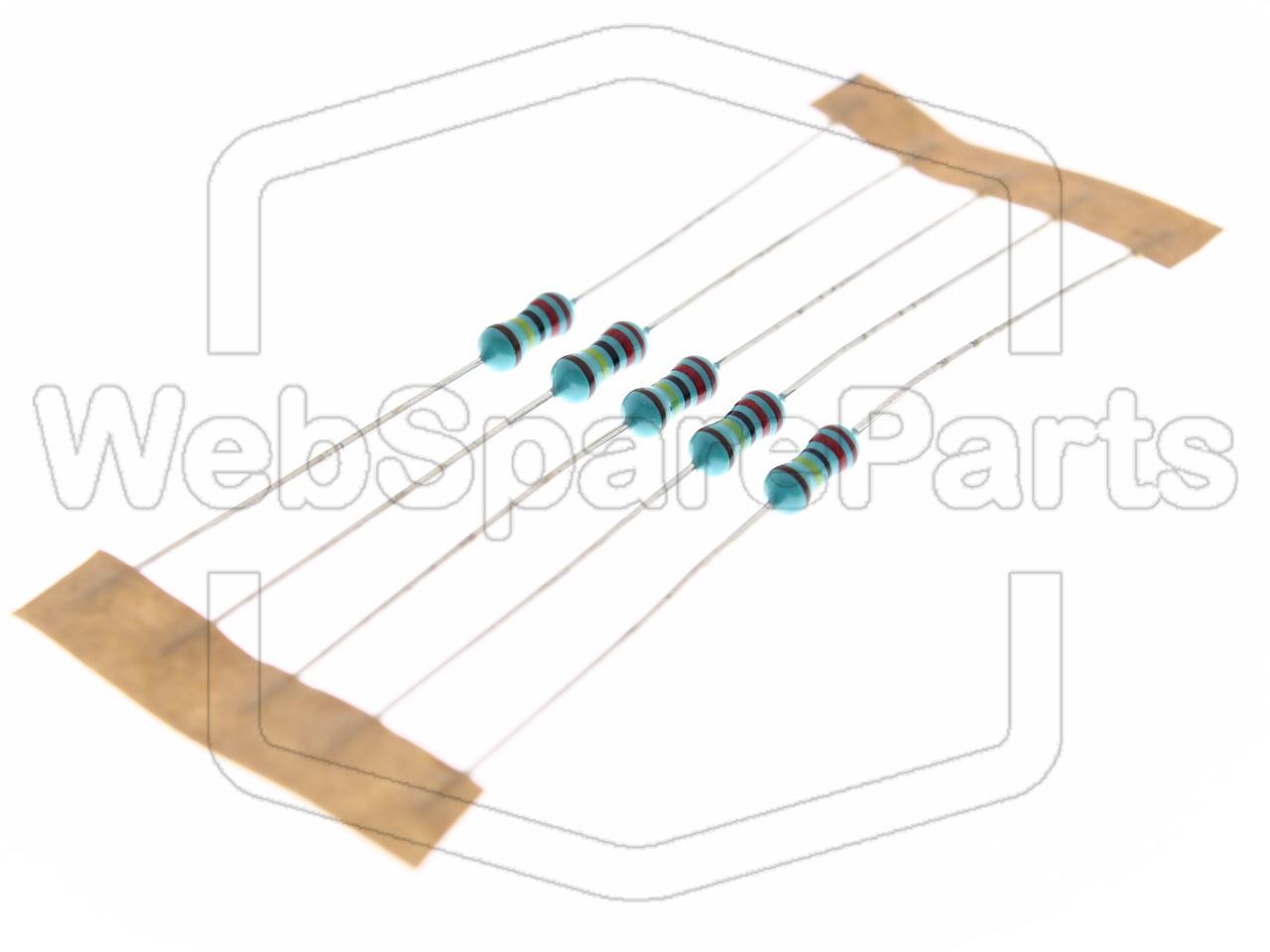 5x Metallic Film Resistance 2.2MR 0.6W ±1% Ø2.5x6.8