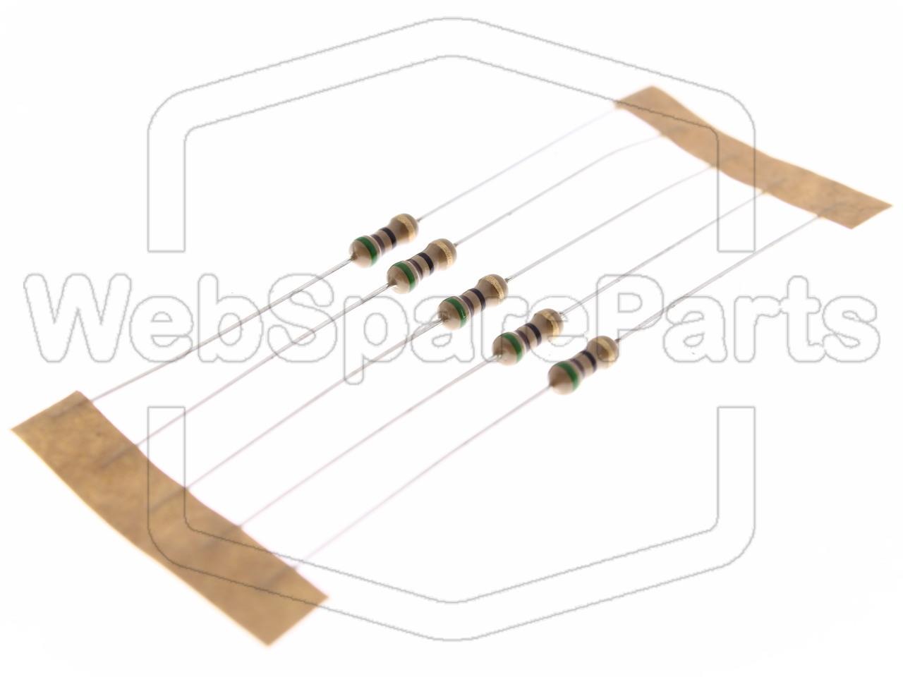 5x Carbon Film Resistance 51R 0.25W ±5% Ø2.5x6.8