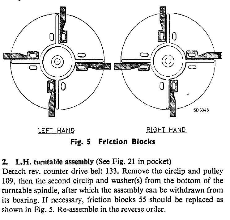 Philips ST9123A Friction Blocks Replacement for Reel to Reel Tape Recorder
