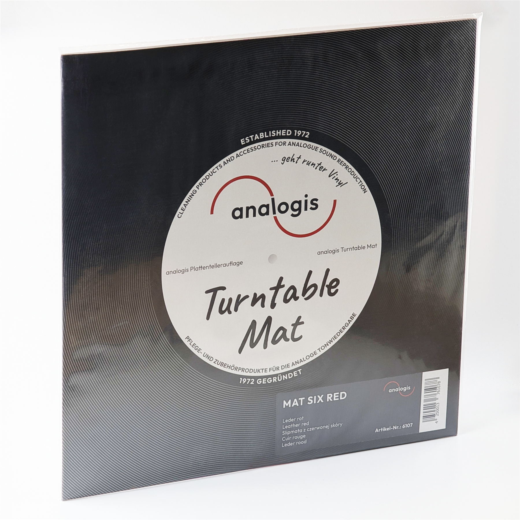 Analogis Mat Six Red Suede Turntable Mat – Anti-Static Vibration Damping