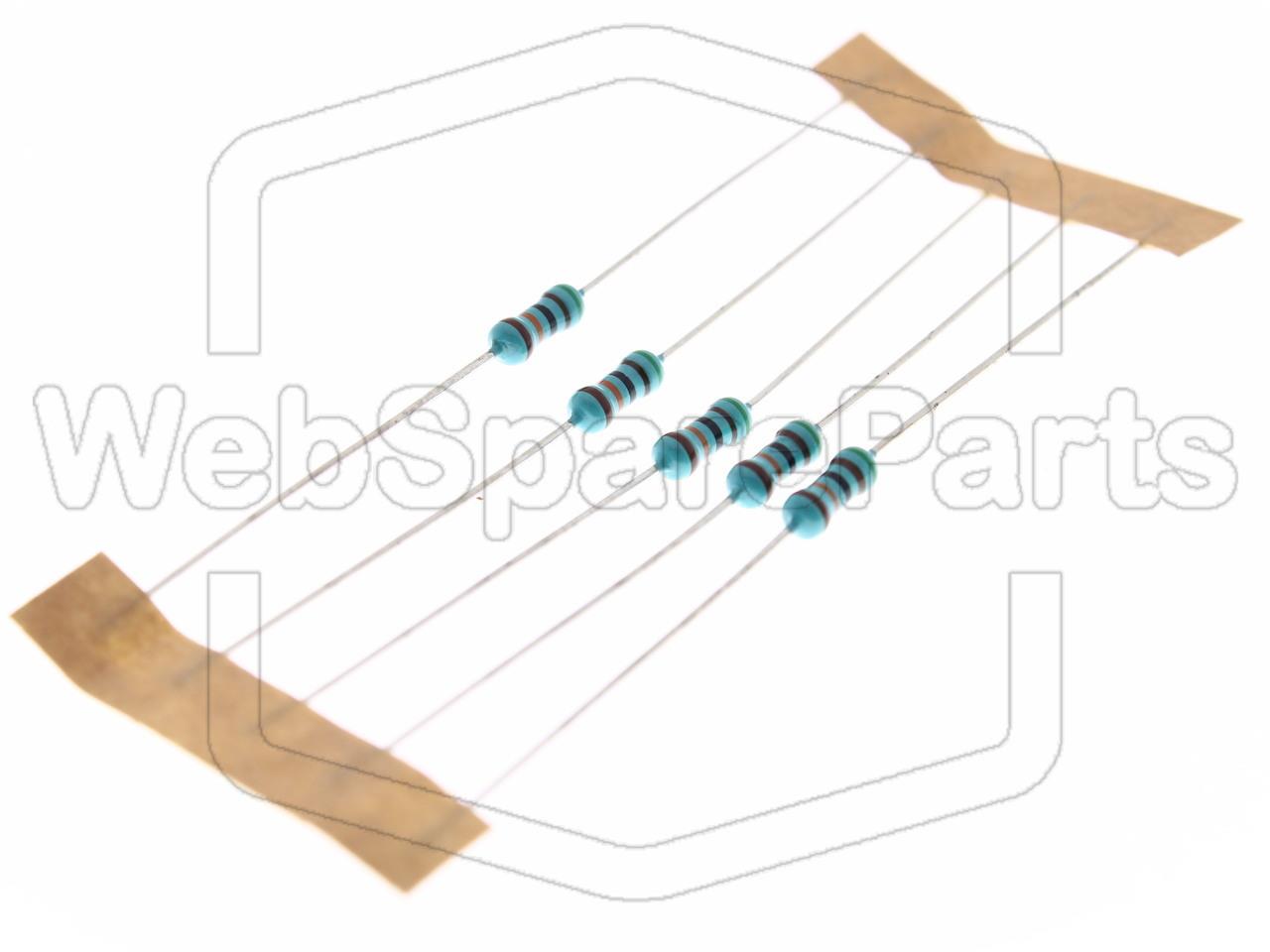 5x Metallic Film Resistance 510kR 0.6W ±1% Ø2.5x6.8