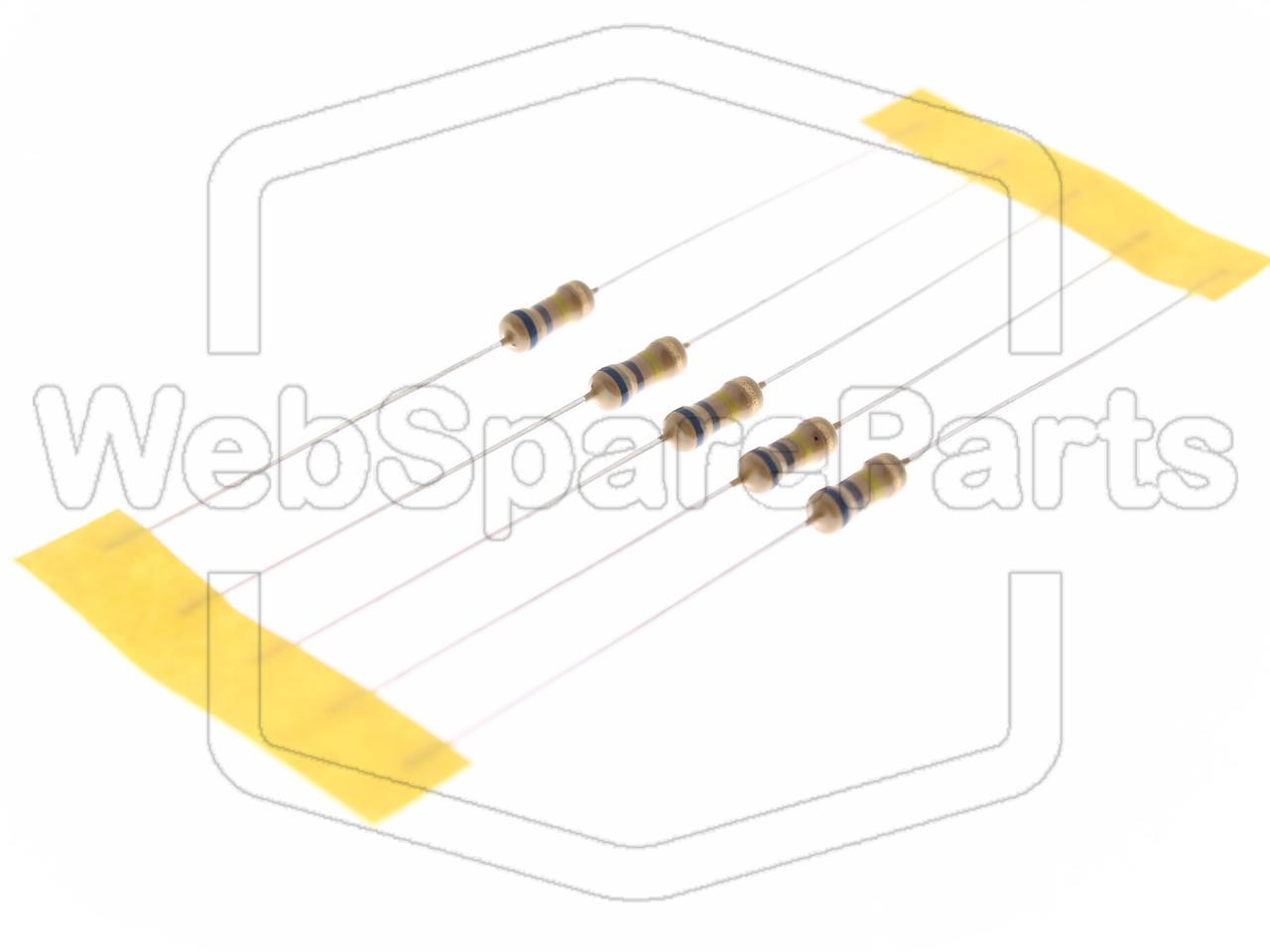 5x Carbon Film Resistance 680kR 0.25W ±5% Ø2.3x6