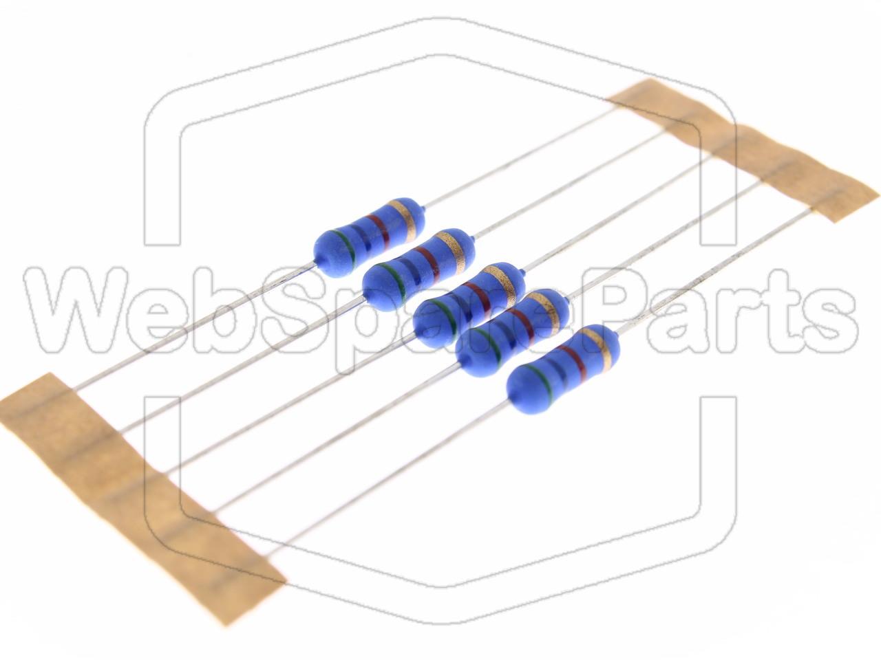 5x Metallic Film Resistance 5.6kR 1W ±5% Ø4x10