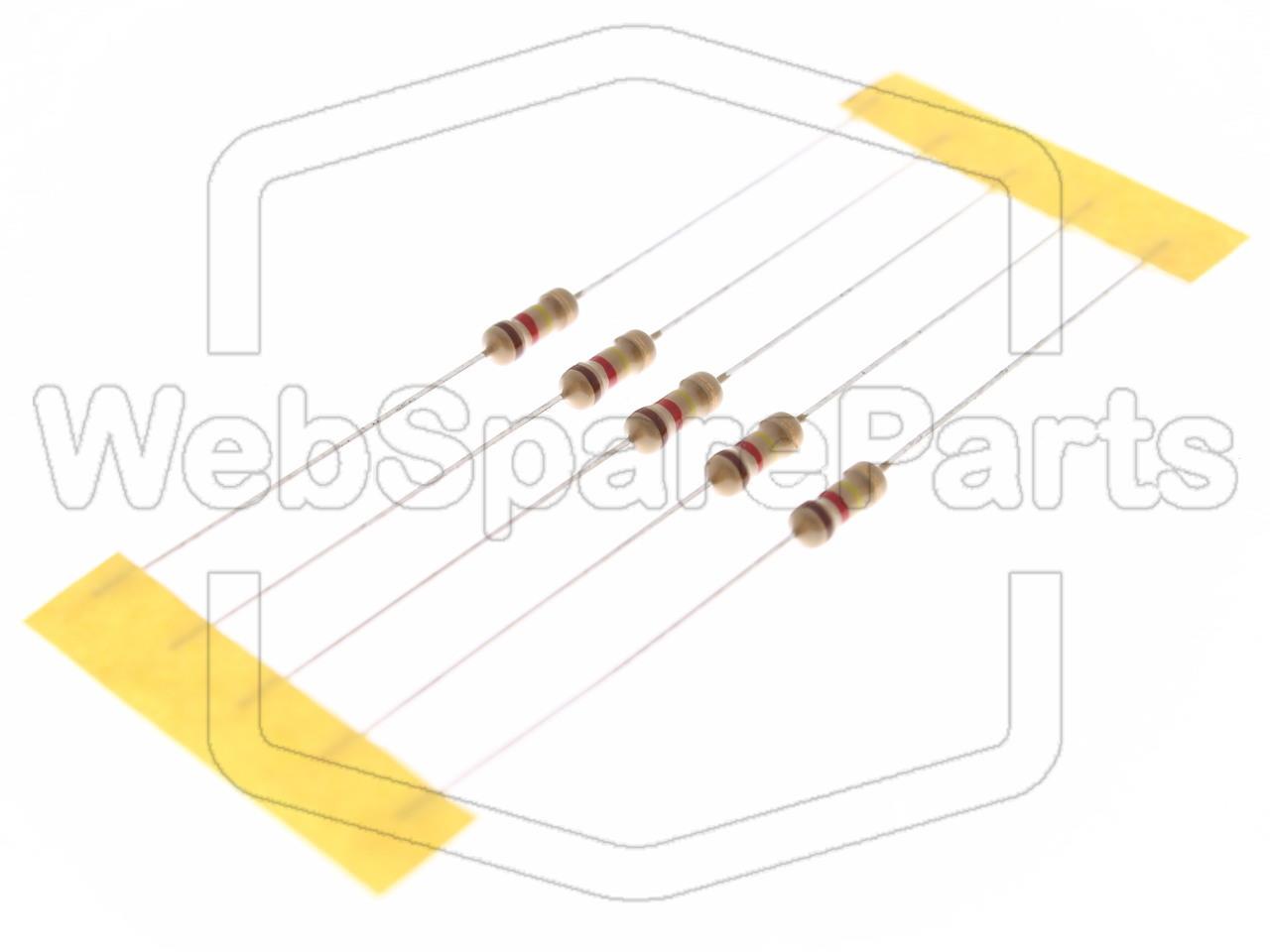 5x Carbon Film Resistance 120kR 0.25W ±5% Ø2.3x6