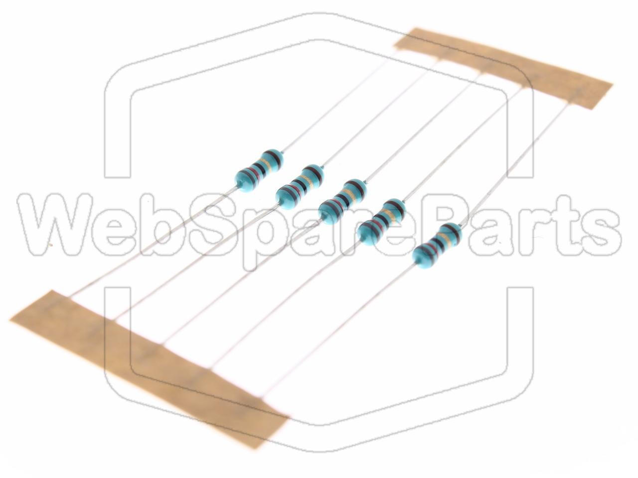 5x Metallic Film Resistance 82R 0.6W ±1% Ø2.5x6.8