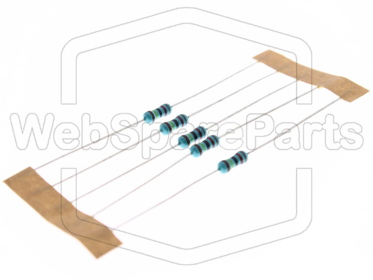 5x Metallic Film Resistance 8.2MR 0.6W ±1% Ø2.5x6.8