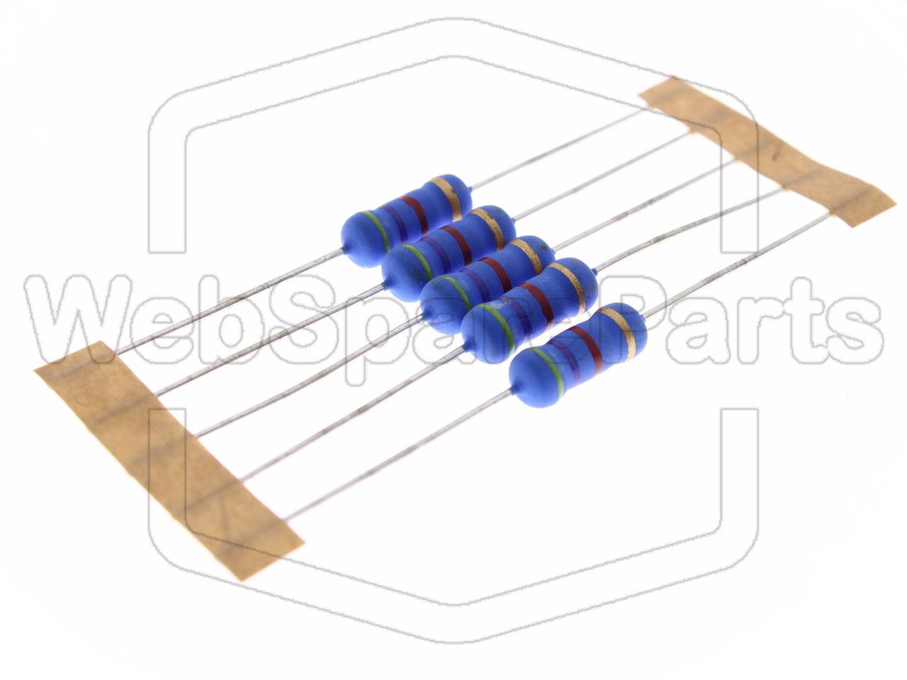 5x Metallic Film Resistance 4.7kR 2W ±5% Ø5x12