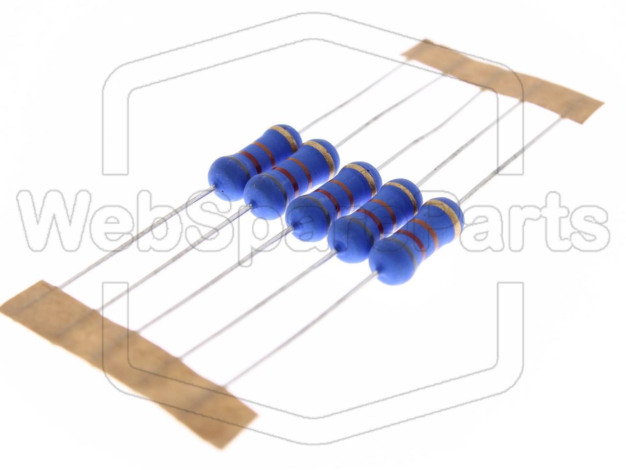 5x Metallic Film Resistance 82kR 2W ±5% Ø5x12