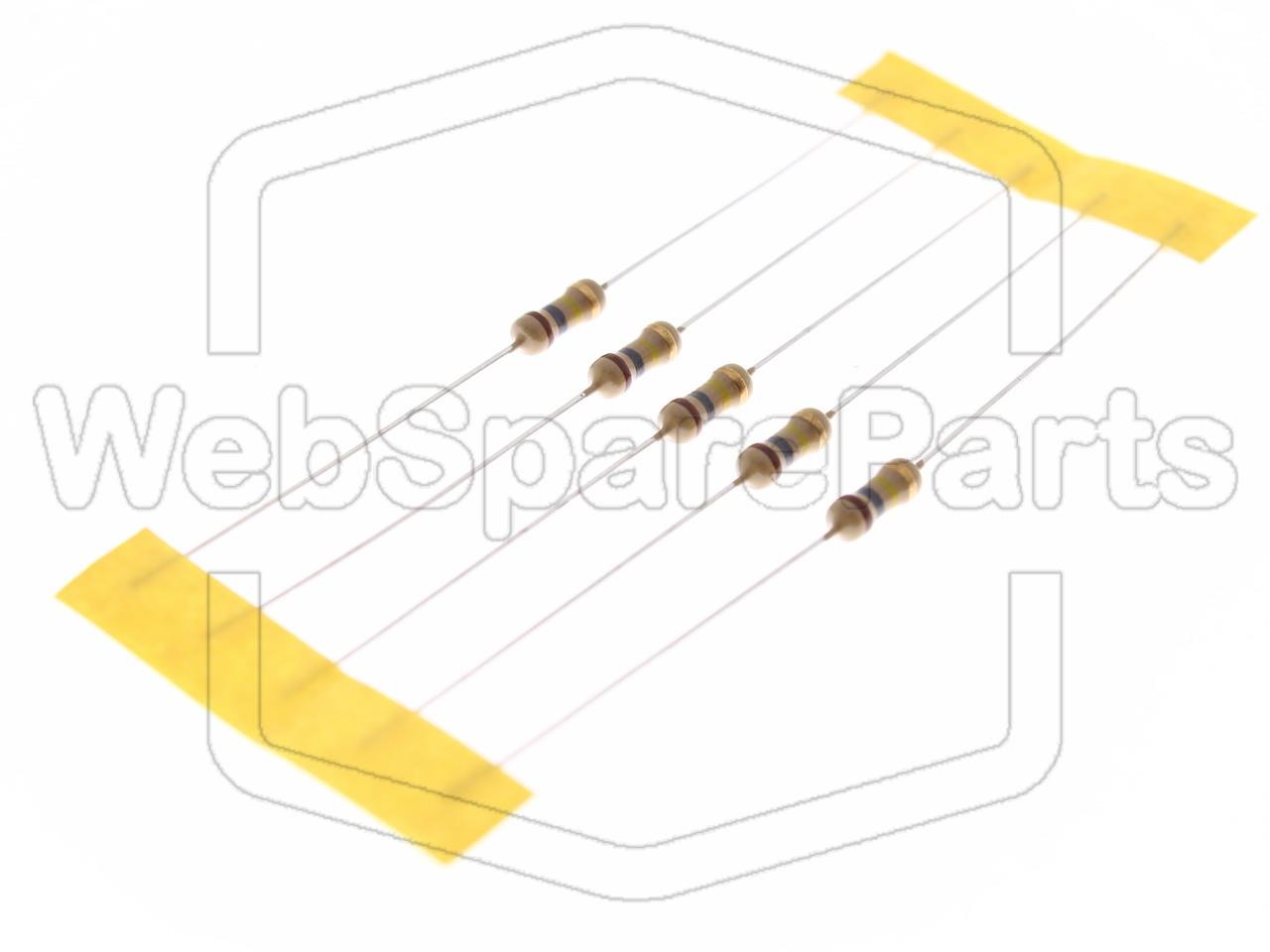 5x Carbon Film Resistance 180kR 0.25W ±5% Ø2.3x6