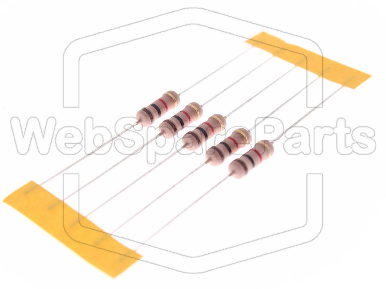 5x Metallic Film Resistance 1W 1KR ±5% Ø4x10