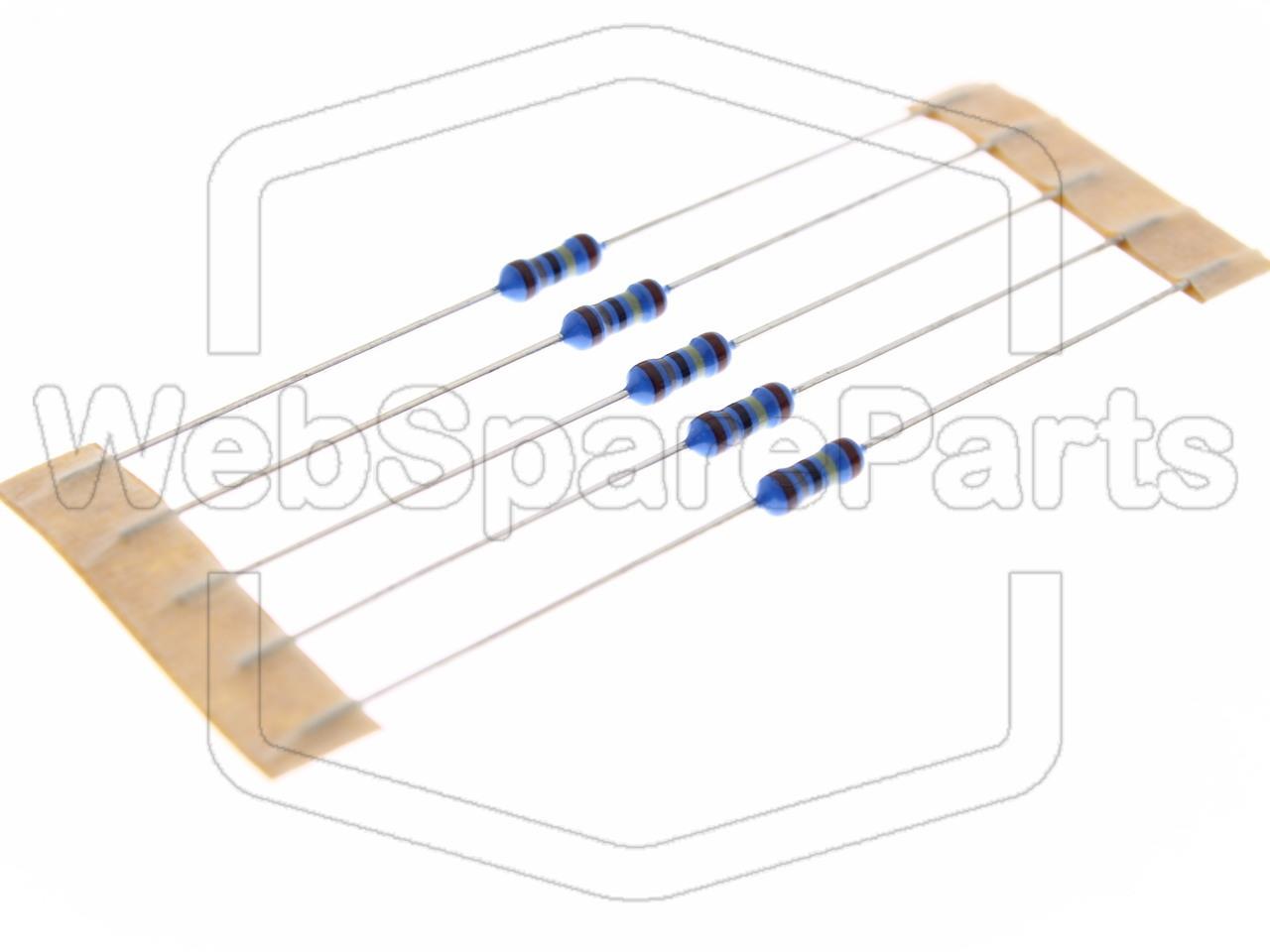5x Metallic Film Resistance 1.8MR 0.6W ±1% Ø2.4x6.3