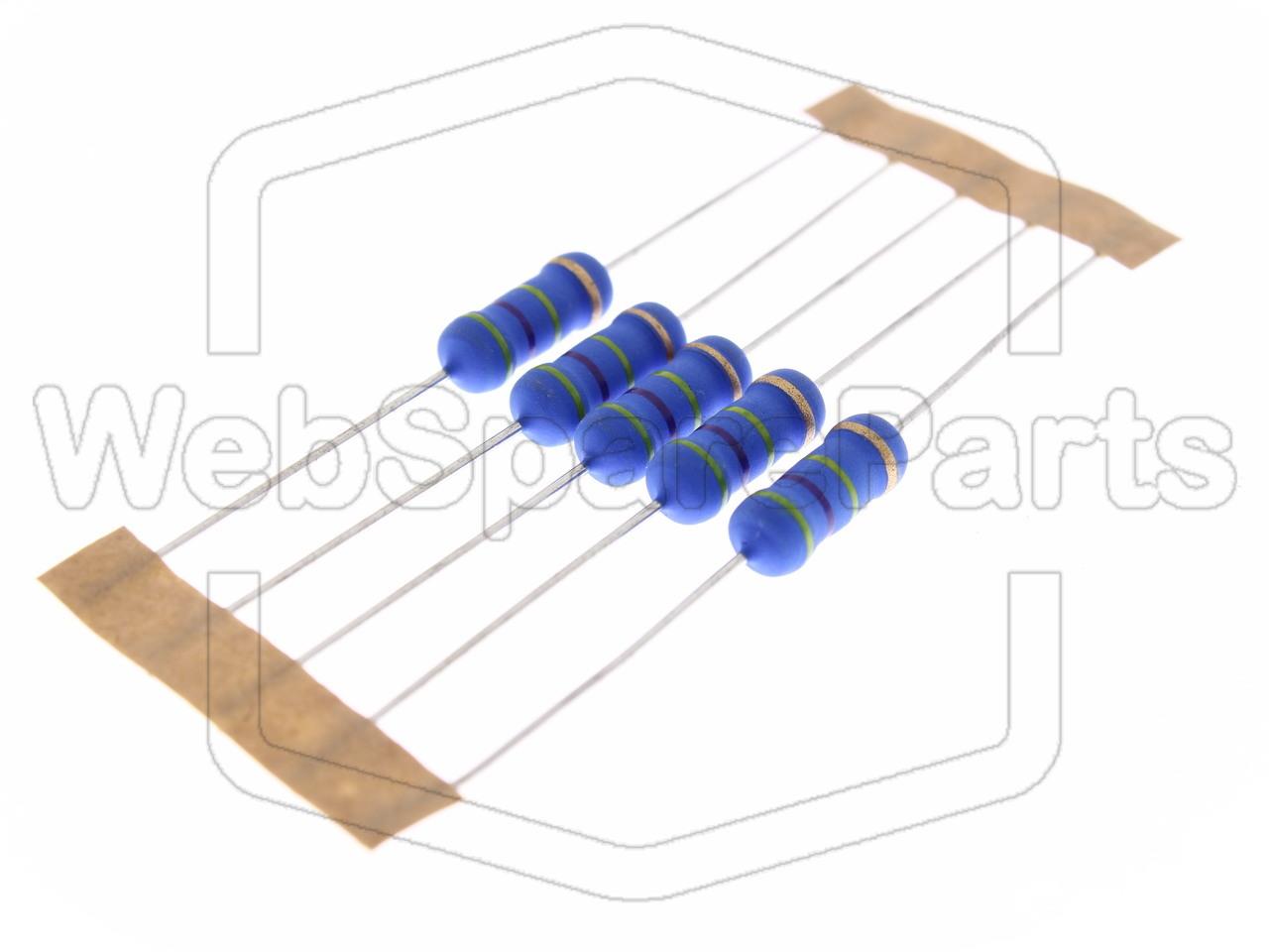 5x Metallic Film Resistance 470kR 2W ±5% Ø5x12