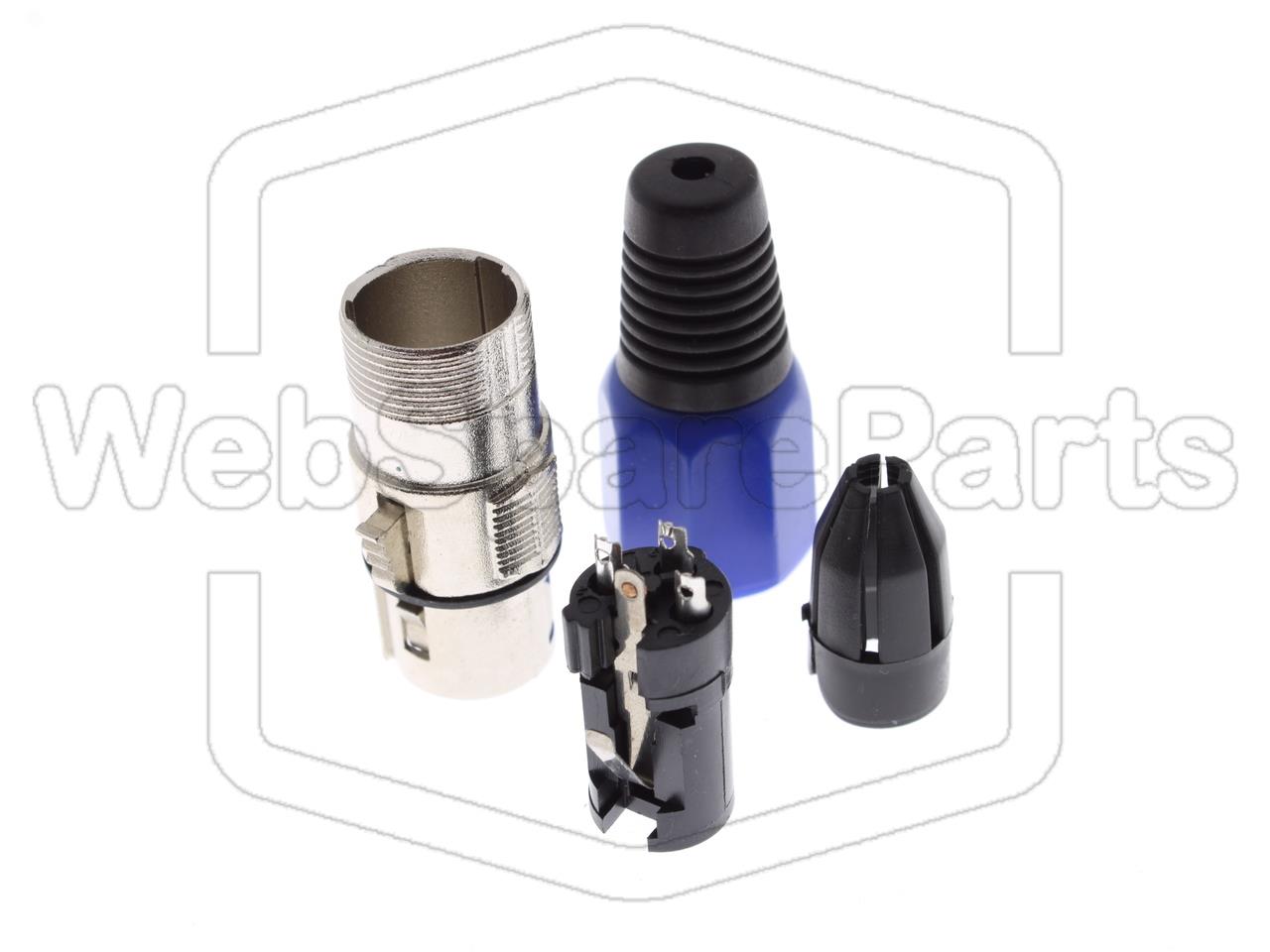 3-Pin XLR Female Connector [Blue]