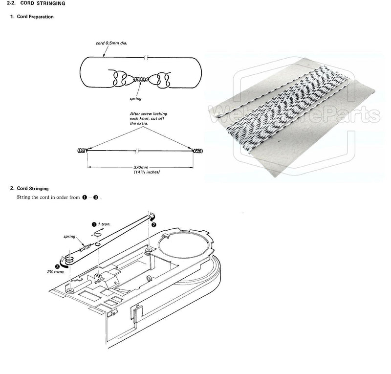 Tonearm Drive Cord Stringing For Turntable Record Player Sony PS-F5