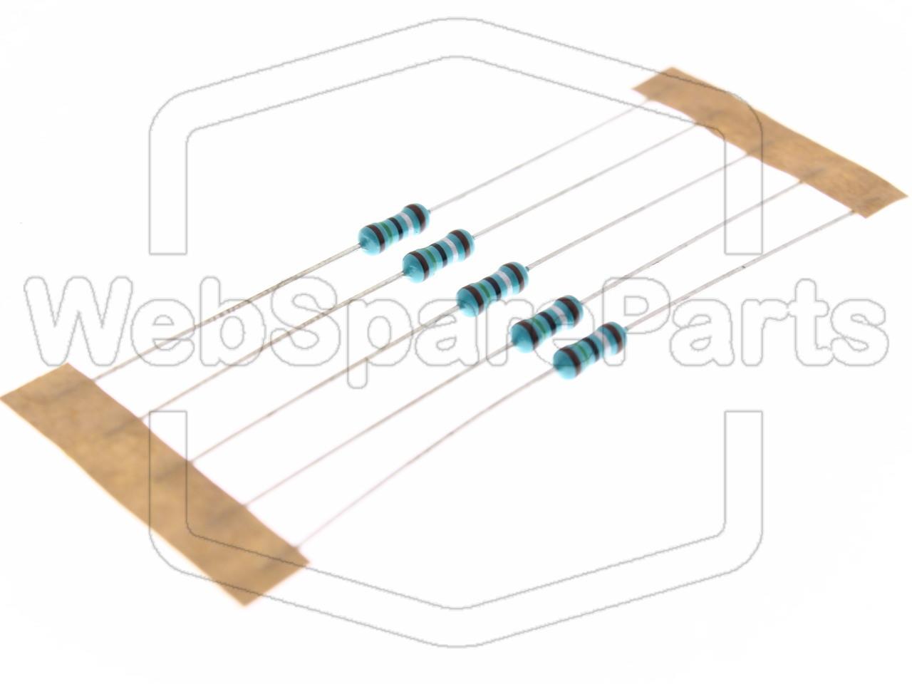 5x Metallic Film Resistance 1.5R 0.6W ±1% Ø2.5x6.8