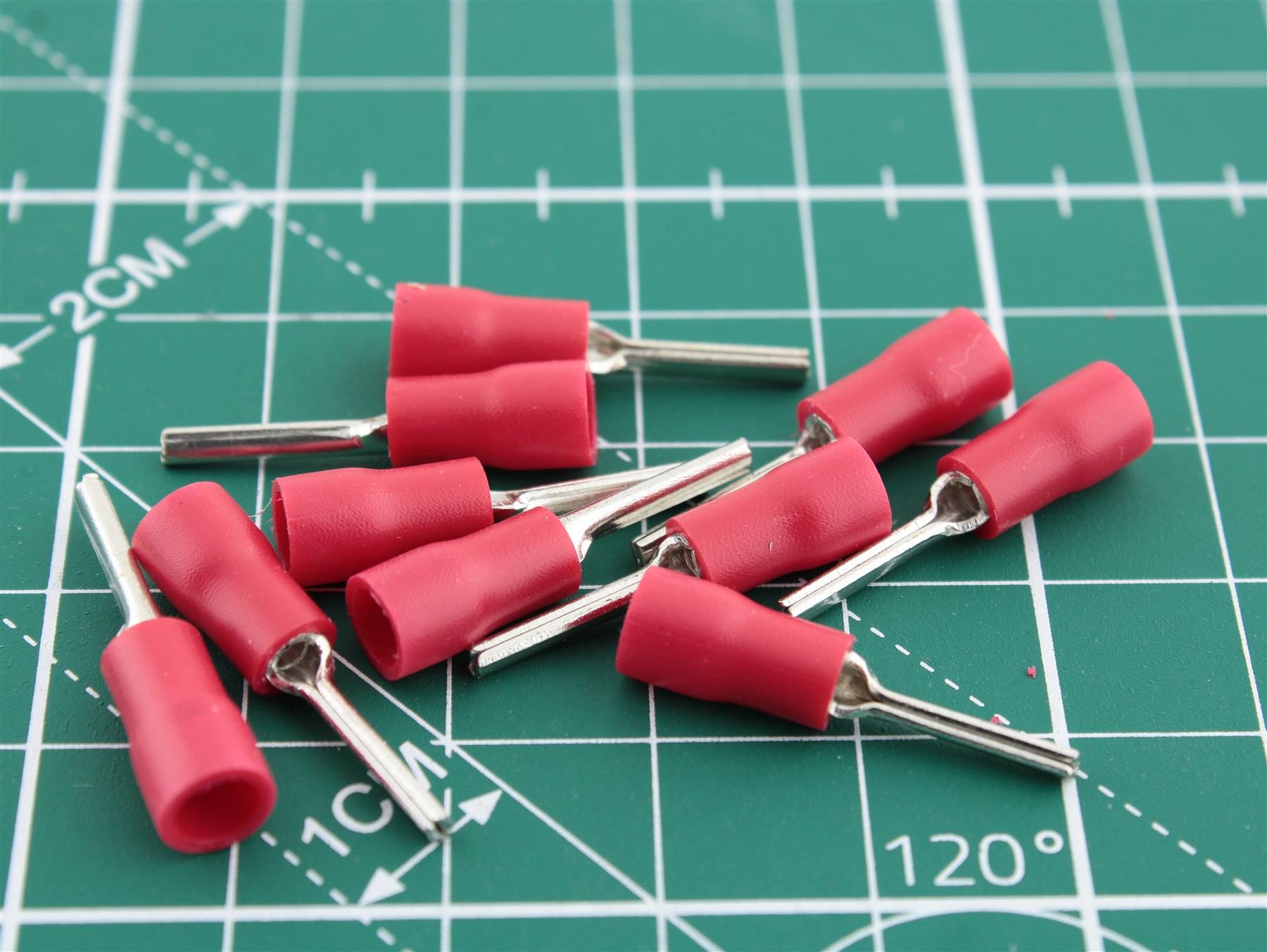 Male Pin Terminal Red Insulated (0.5–1.5 mm²) Ø1.9/22 mm Pack of 10