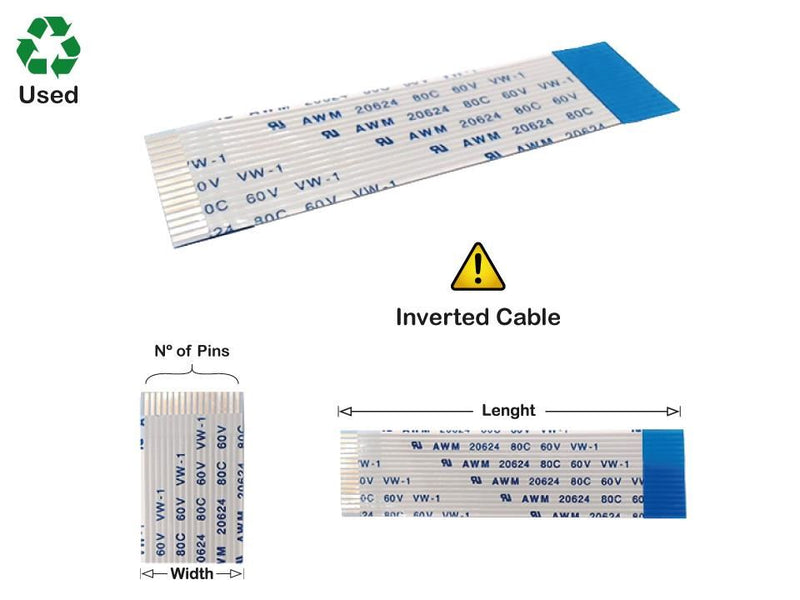 6 Pins Inverted Flat Cable L=402mm W=9.10mm