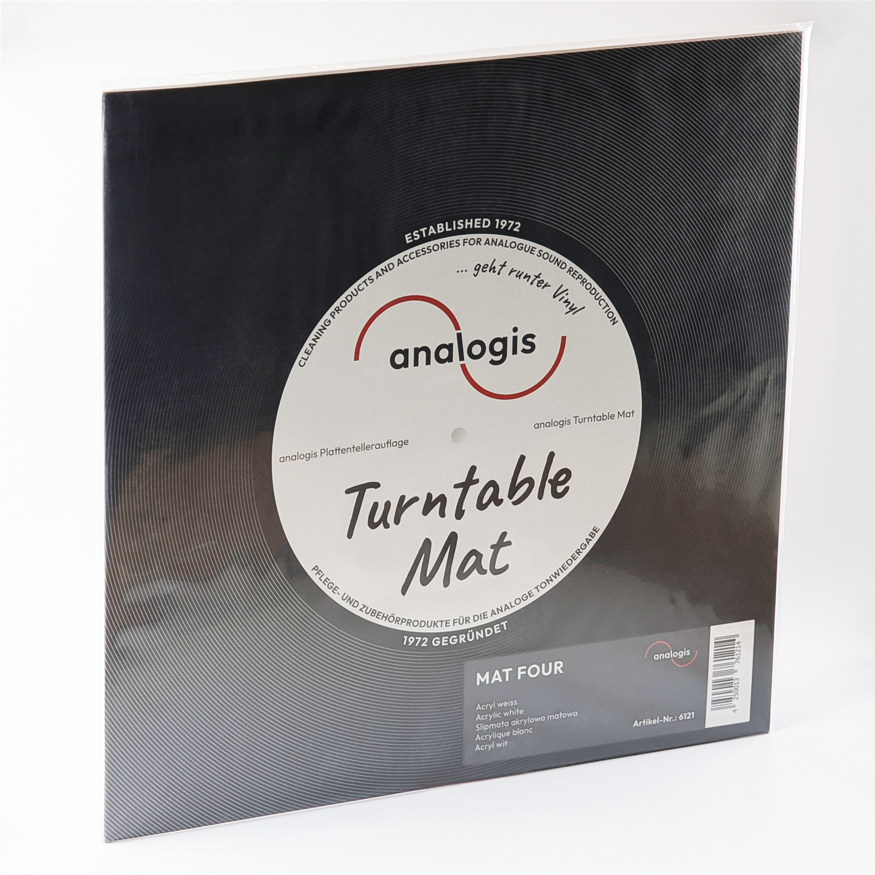 Analogis Mat Four Acrylic Turntable Mat – Anti-Static Platter Mat [White]