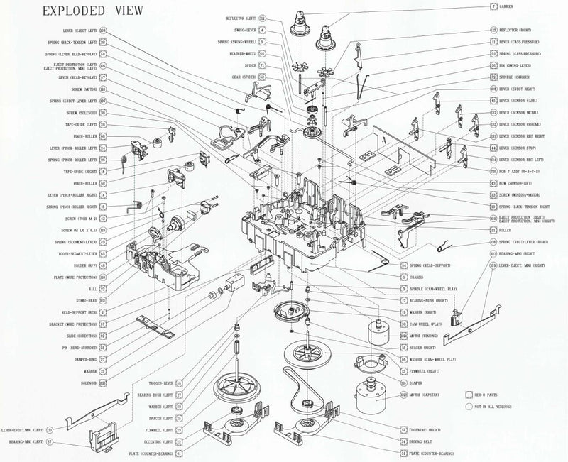 Engranaje FR/RW para deck de casete Bang & Olufsen Beosound Century (1993-2004)